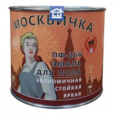 Краска для пола красно-коричневая 1,9 кг Москвичка